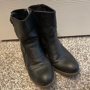 Black leather like boots